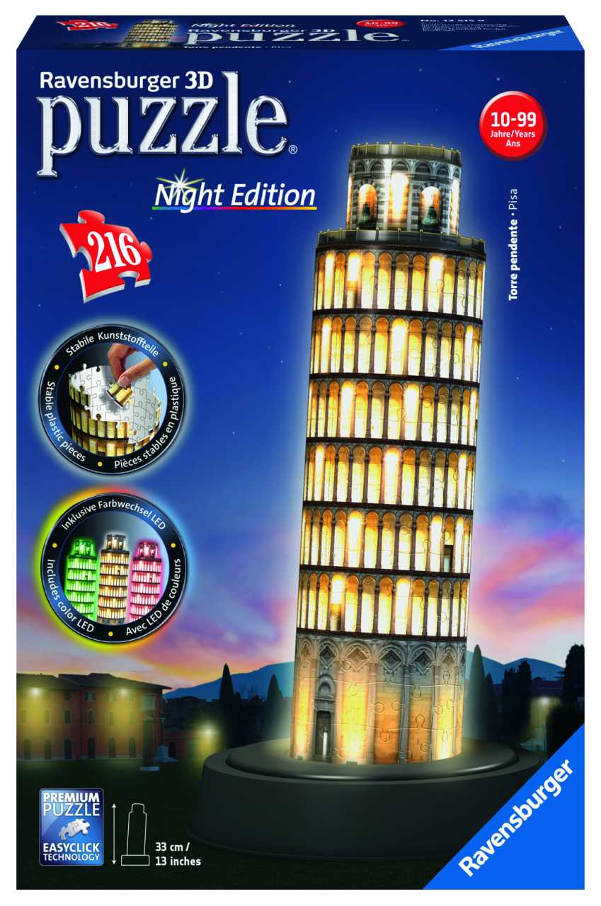 Šikmá věž v Pise (Noční edice) 216 dílků 3D