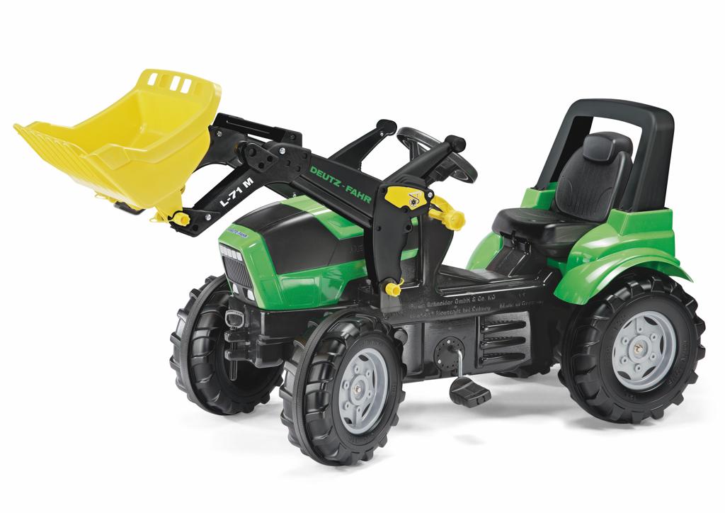 Šlapací traktor Deutz Agrotron s nakladačem zelený